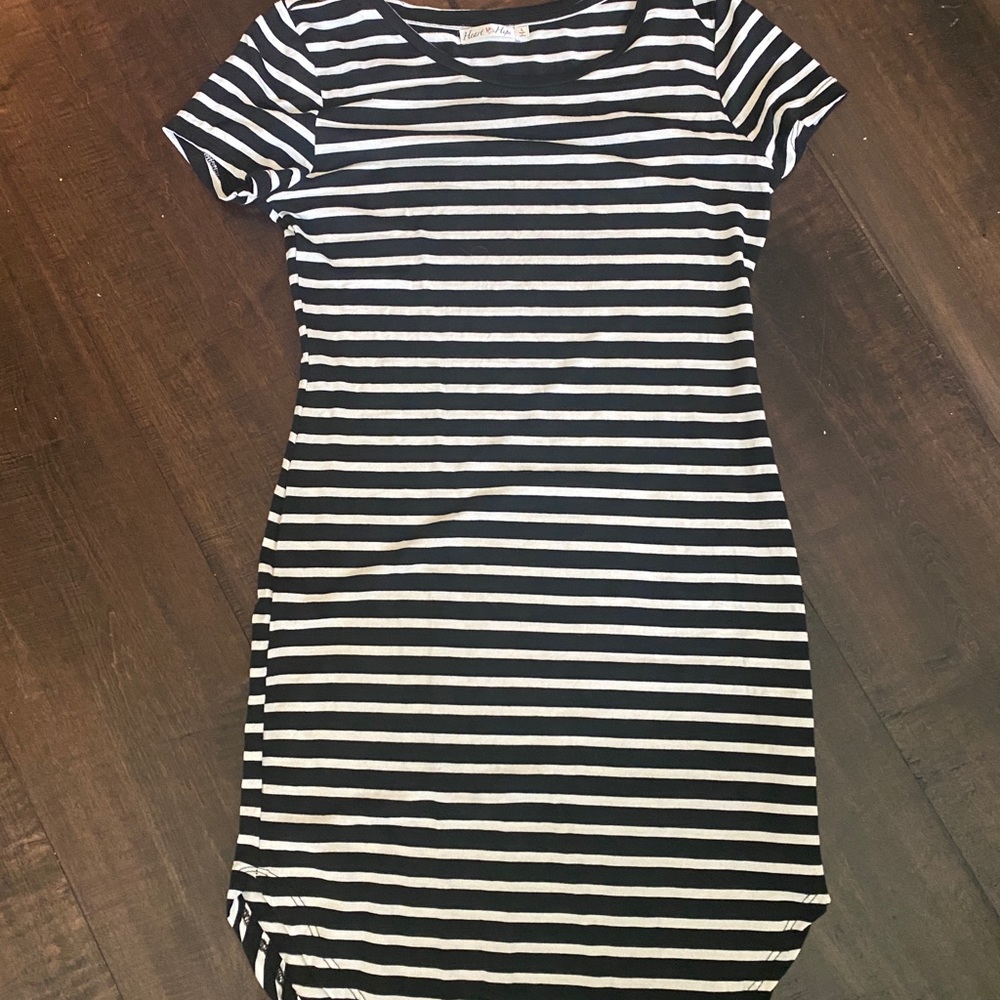 Black and white shirt tshirt dress